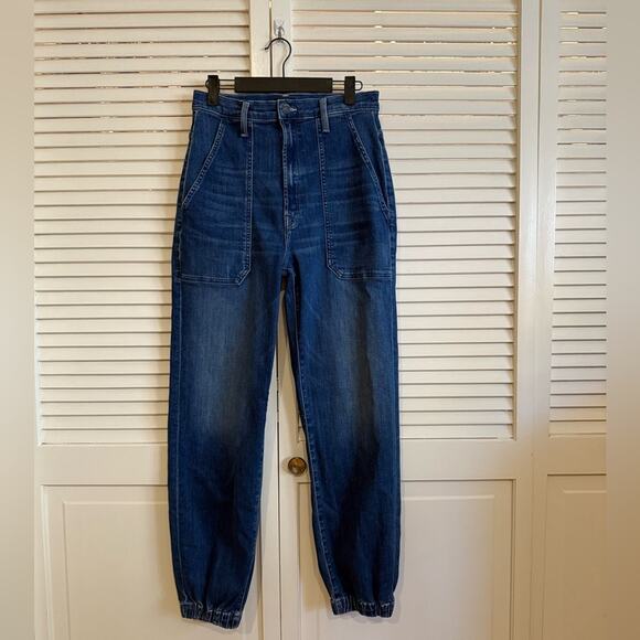 MOTHER Medium Blue Cropped Jeans - Picture 6 of 12